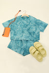 Quilted Washed Comfy Knit Top & Shorts