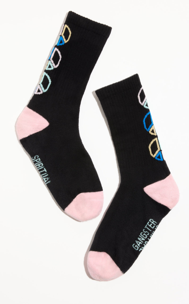 Peace emblem crew sock