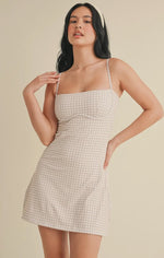 Gingham Print Sweetheart Dress