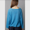 Oversize V-neck Long Sleeve Outseam Solid Top