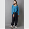 Oversize V-neck Long Sleeve Outseam Solid Top