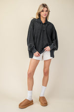 Mineral Washed French Terry Henley Sweatshirt