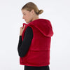 Ribbed Velour Puffer Vest