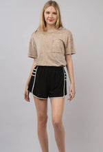 Side Pleated Detail Activewear Shorts