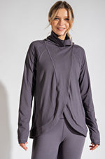 Asymmetric jacket with cowl neck