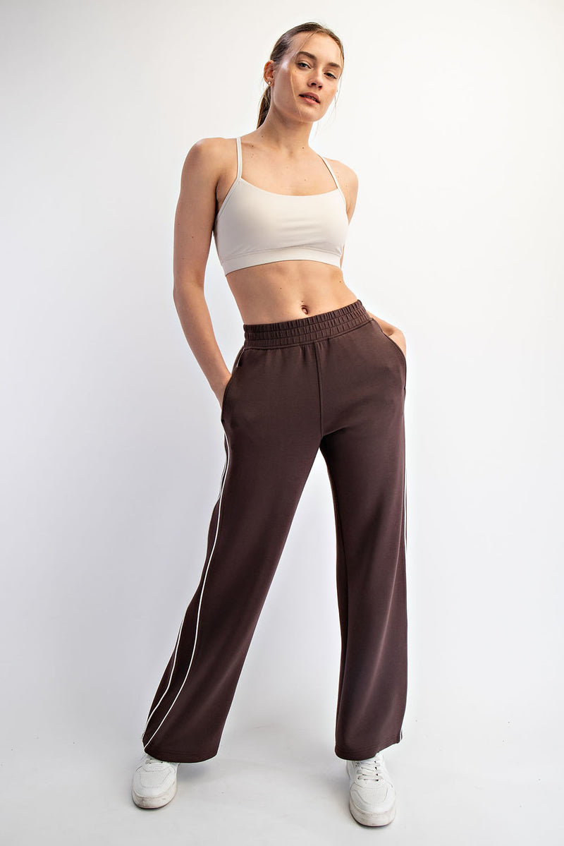 Modal Scuba Two Stripe Piping Straight Pant