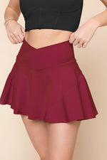 Crisscross Hourglass Twirl Skort with Pockets