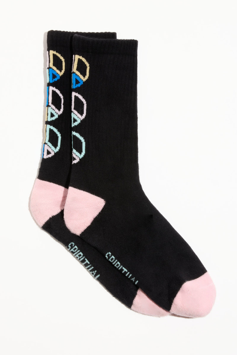 Peace emblem crew sock