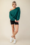 French Terry Fleece Off Shoulder Top