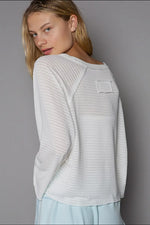 Oversize V-neck Long Sleeve Outseam Solid Top