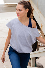 French Terry Off Shoulder Top
