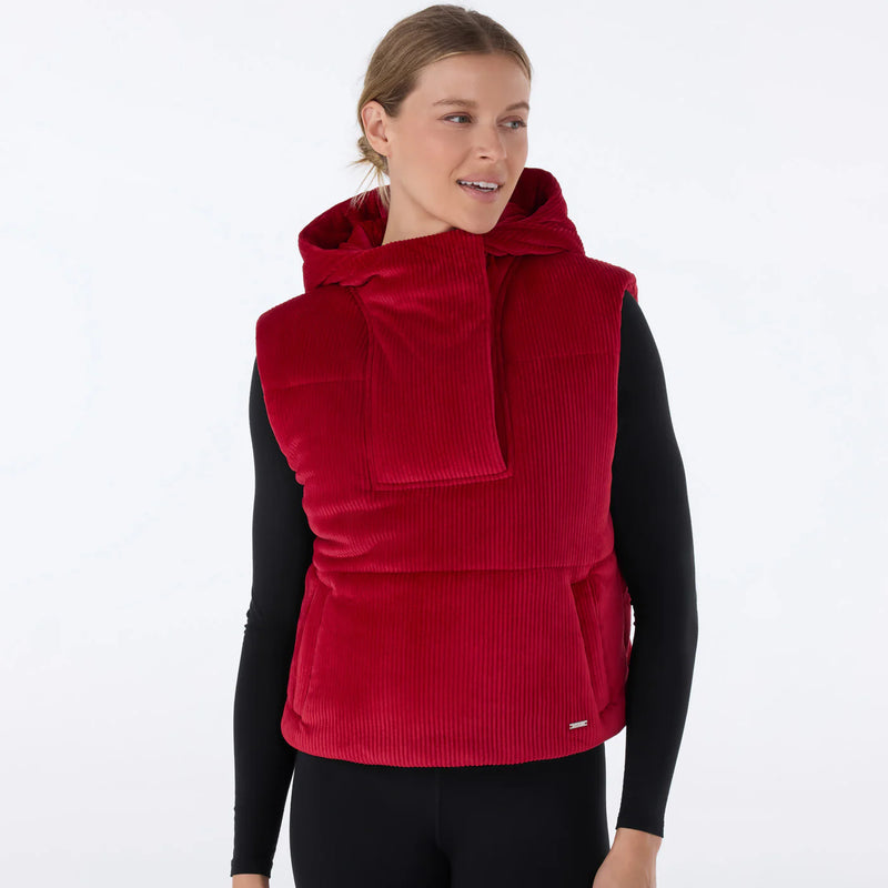 Ribbed Velour Puffer Vest