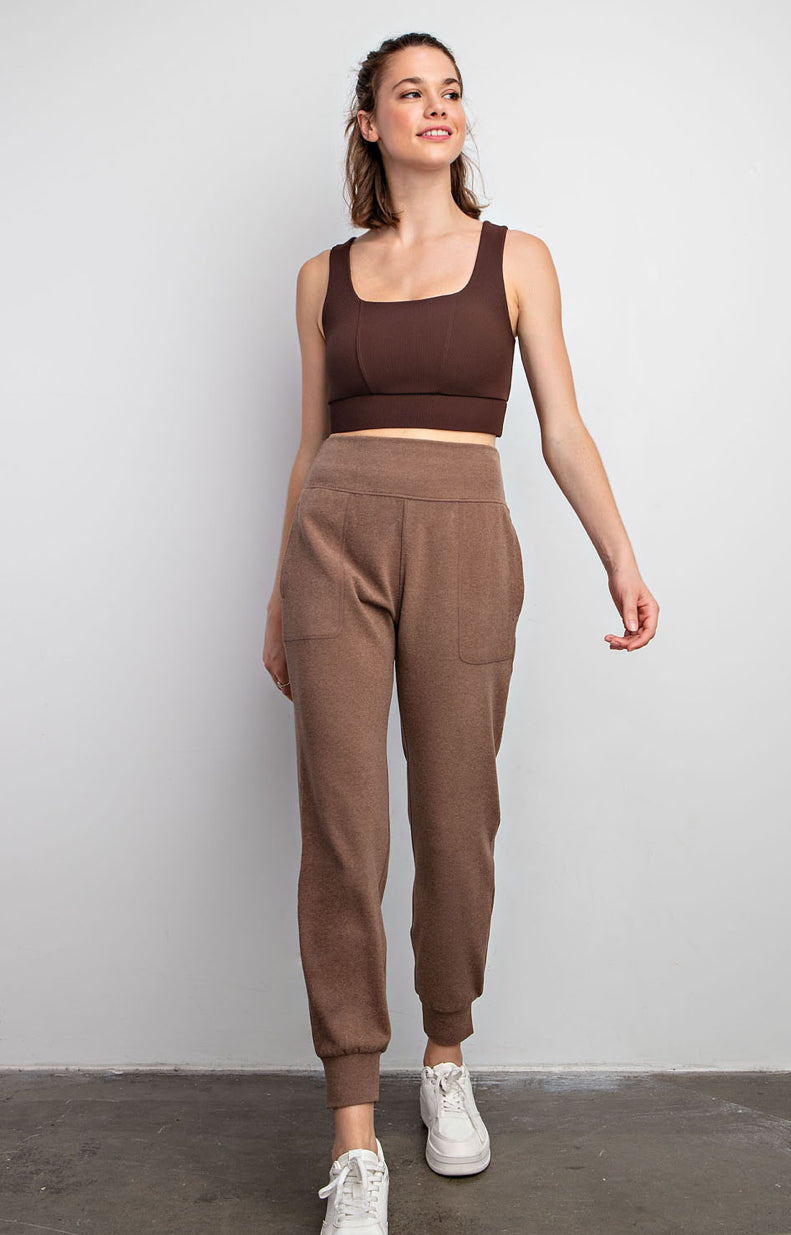 Curvy Rib Brush Jogger Pants