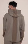 Contrast Quilted Zip-Up Hoodie Jacket