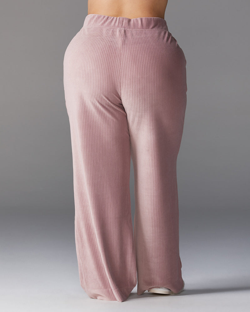 Wide Leg Brushed Rib Pant