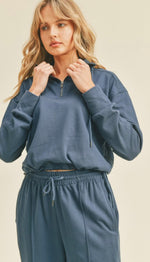 Cotton French Terry Cropped Pullover Set