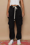 Regular Fit Elastic Openings Drawstring Cargo Joggers
