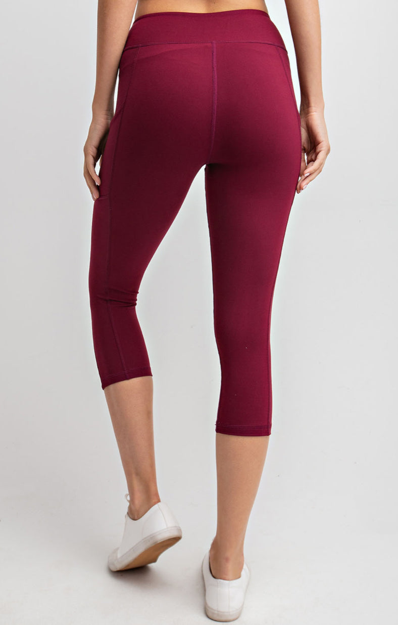 Capri High waist butter leggings with side pockets