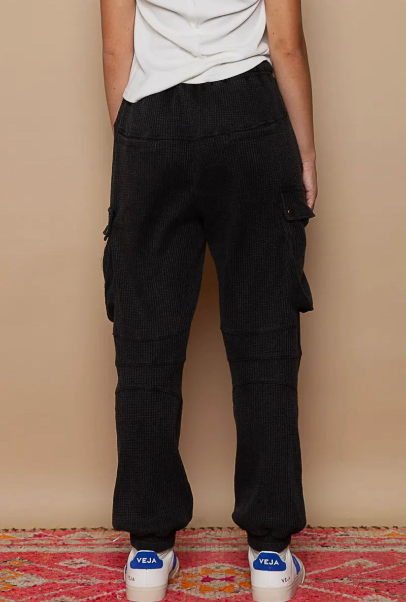 Regular Fit Elastic Openings Drawstring Cargo Joggers