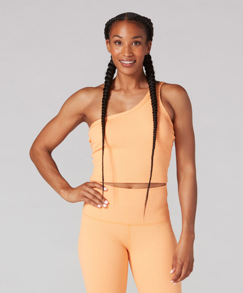 Seersucker One Shoulder Bra