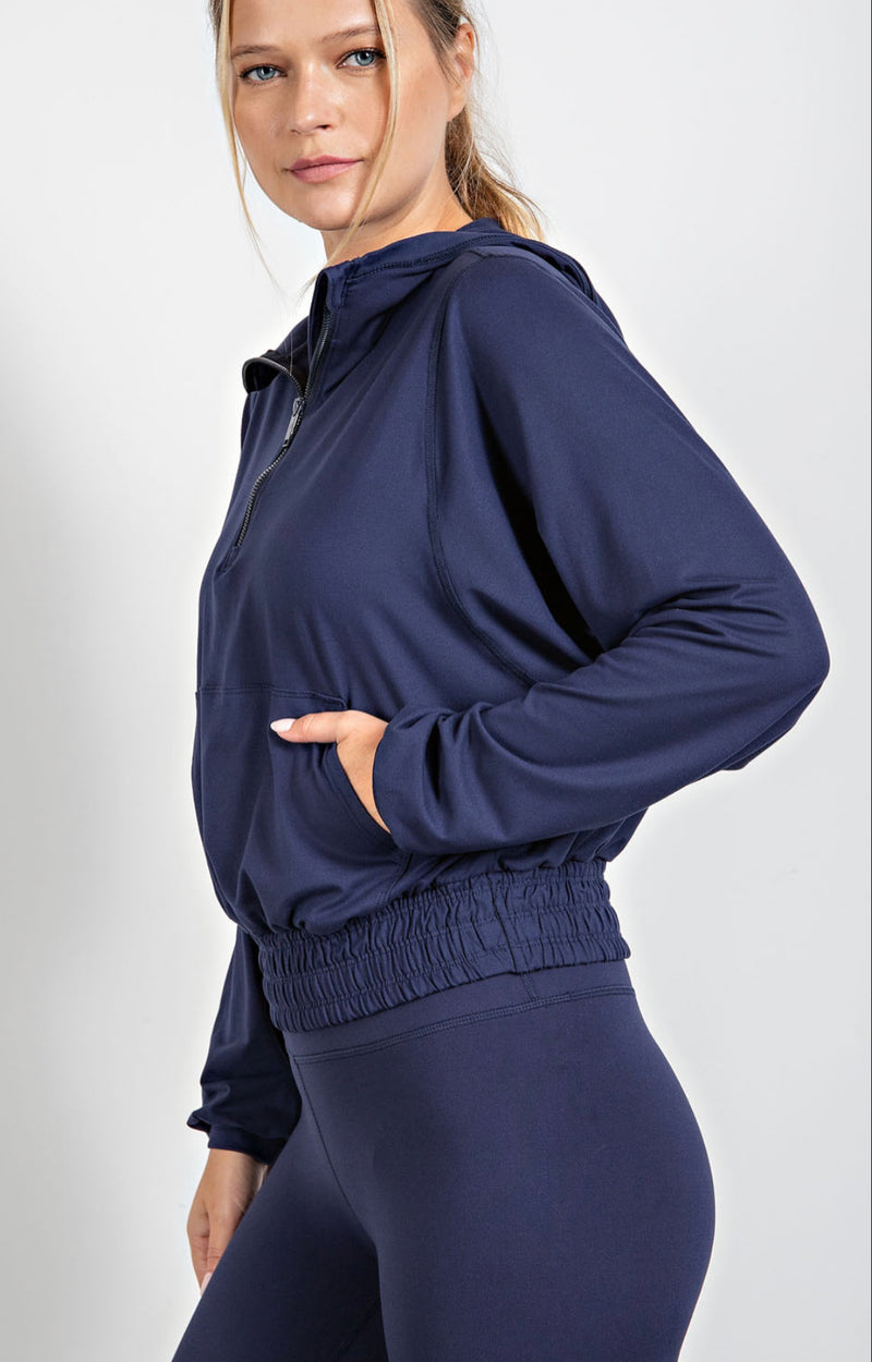 Butter Quarter Zip Hoodie with Kangaroo Pocket