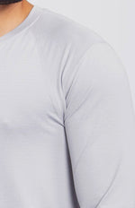 Men Micro-Perforated Stripe Long Sleeve