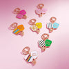 LETS DINK Double Enamel Pickleball Paddle Keychain Bag Charm