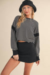 Striped Cutout Back Layering Sweatshirt
