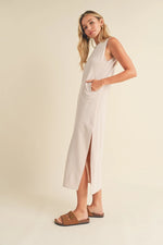 Sleeveless Terry Cloth Midi Dress