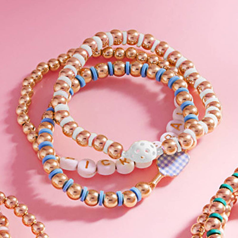 3PCS - Pickle Ball Message Enamel Pickleball Paddle Bracelet: Multi-Colored