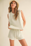 Striped Crochet Tank and Shorts Set