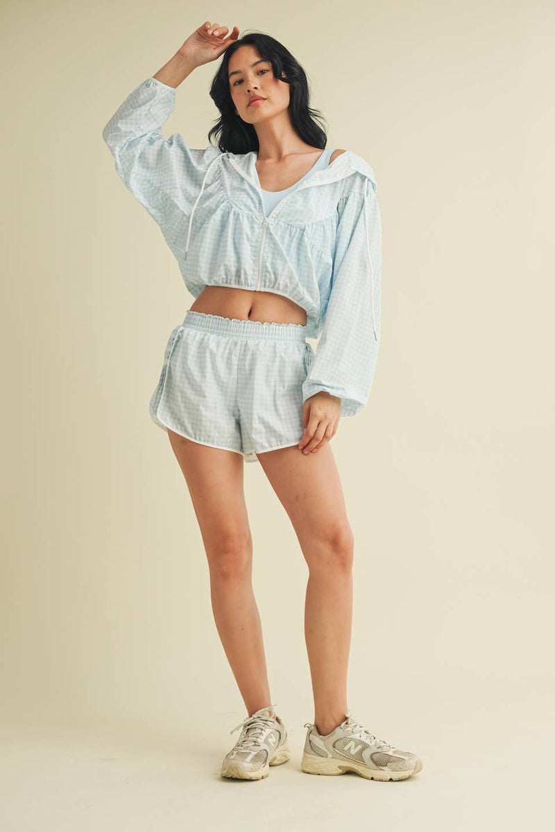 Lightweight Gingham Print Jacket