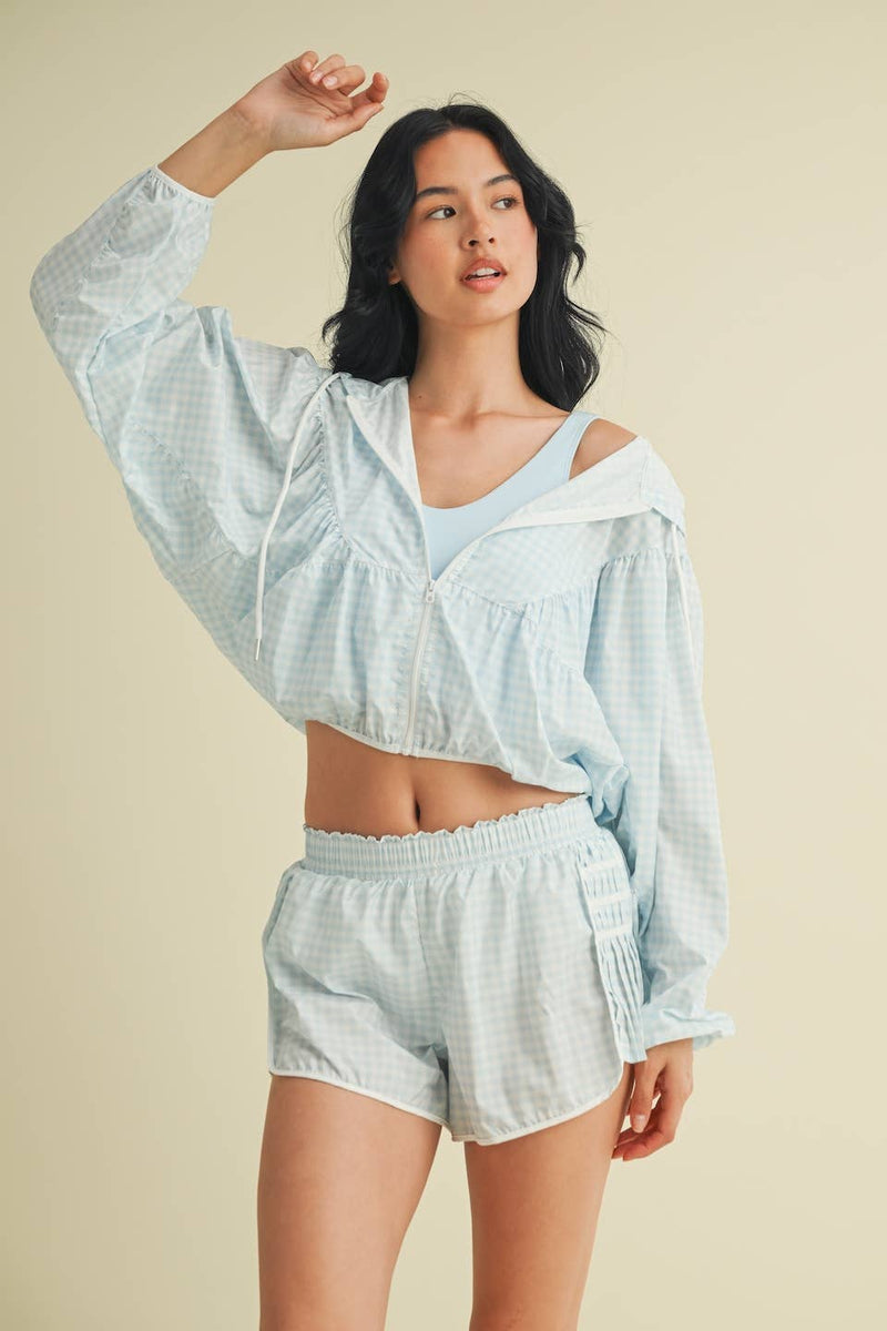 Lightweight Gingham Print Jacket