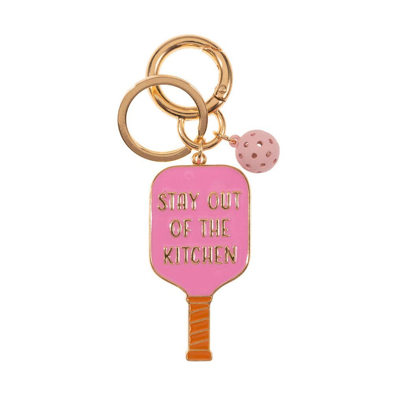 STAY OUT OF THE KITCHEN Message Enamel Pickleball Bag Charm
