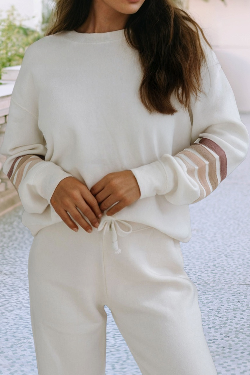 Round Neck Pullover and Jogger Pants Set