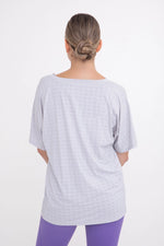 Perforated Square V-Neck Short Sleeve Active Top
