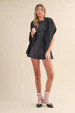 Polka Dot Print A-Line Mini Dress with Drop Waist