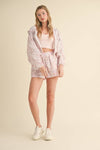 Lightweight Patchwork Print Jacket: Patchwork / L