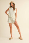 Striped Crochet Tank and Shorts Set