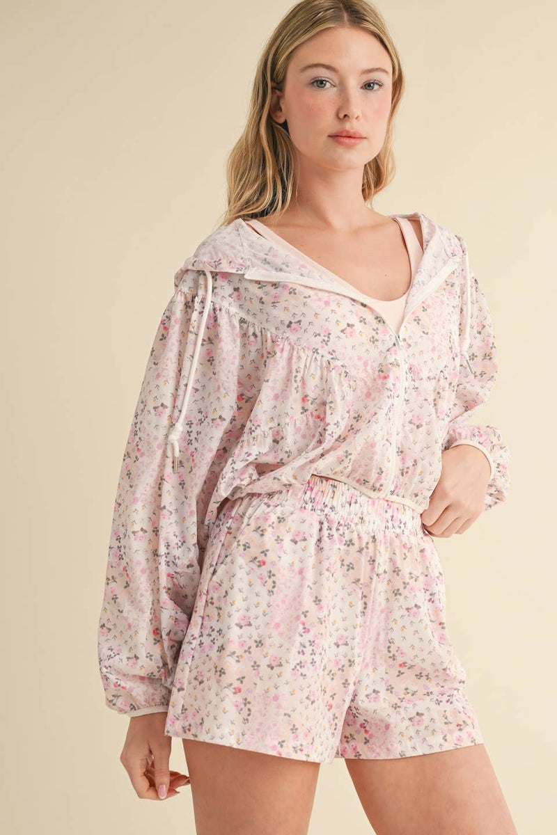 Lightweight Patchwork Print Jacket: Patchwork / L