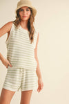 Striped Crochet Tank and Shorts Set