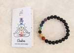 Chakra Gemstone Bracelet with Lava Rock Diffuser Beads