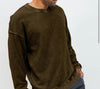 Mineral wash cotton jaquard pullover