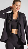 Asymmetric jacket with cowl neck