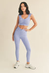 Rucheed Crop Top and Legging Set