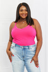 V-Neck Ribbed Cami in Hot Pink