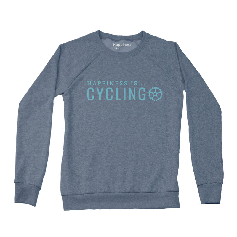 Women's Cycling Crew Sweatshirt, Heather Navy
