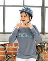 Women's Cycling Crew Sweatshirt, Heather Navy