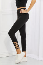Ready For Action Ankle Cutout Active Leggings in Black